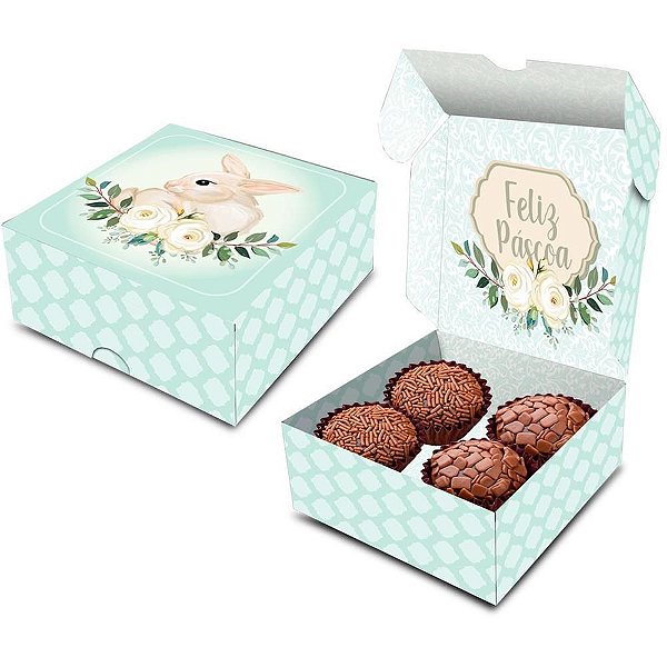 Embalagem para Doces Romantic 8,5X8,5X3,5CM P/4UN PCT C/ 06
