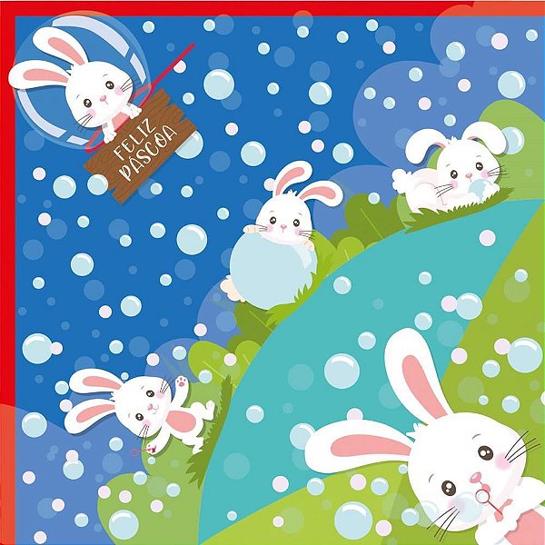 Embalagem P/OVO de Páscoa 32X32CM Bolhas de Sabão Azul C/ 25