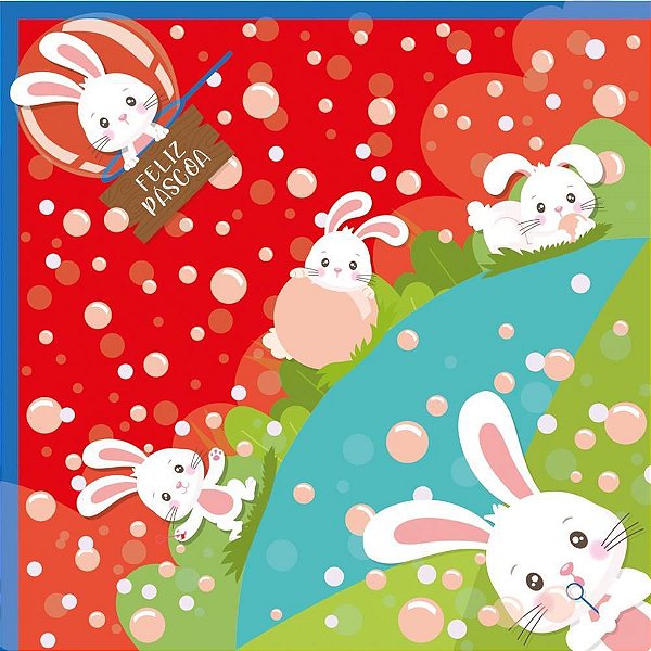 Embalagem OVO de Páscoa 32X32CM Bolha de Sabão Vermel C/ 25