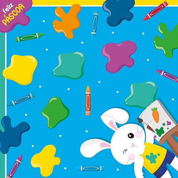 Embalagem P/OVO de Páscoa 24X24CM Pintura Azul PCT com 25