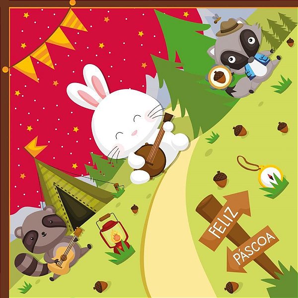 Embalagem P/OVO de Páscoa 24X24CM Acampamento Vermelho C/ 25