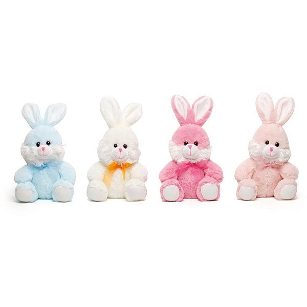 Coelhos de Páscoa de Pelúcia com Laço de Voal Sortidos 25CM