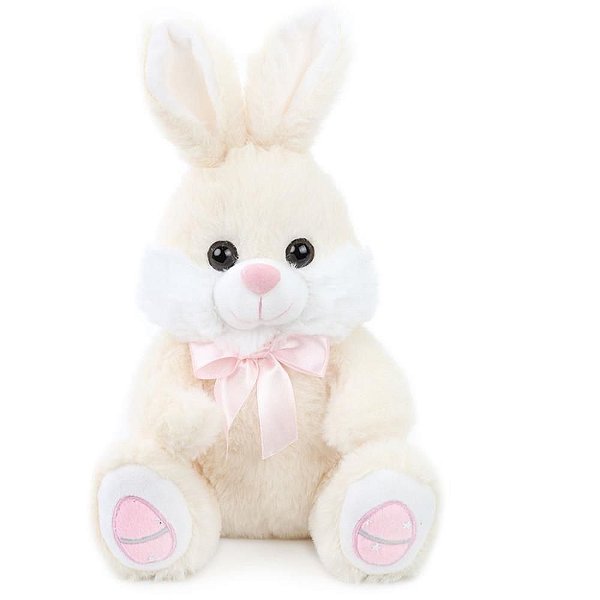Coelhos de Páscoa Pelúcia C/ Laço Rosa 25CM