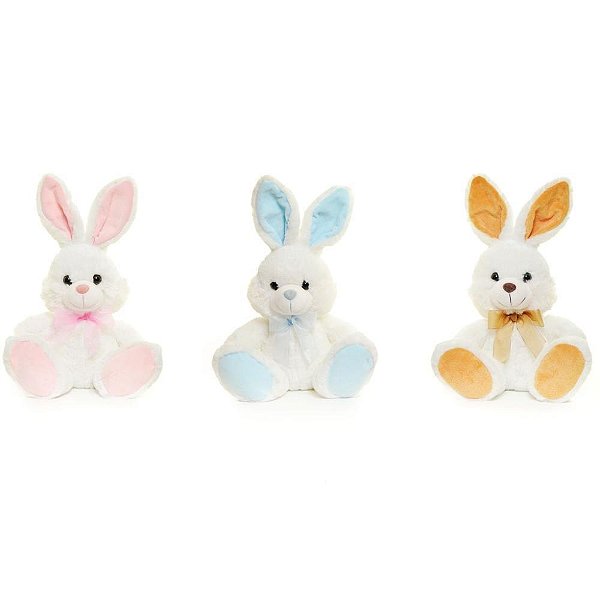 Coelhos de Páscoa de Pelúcia com Laço NO Pescoço Sortidos Tamanho P