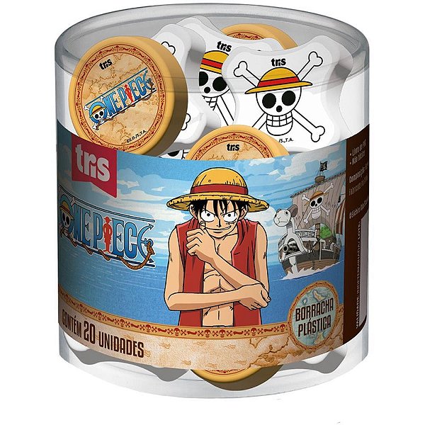 Borracha Decorada ONE Piece - 2 Modelos Sortidos - Pote com 20 Unidades