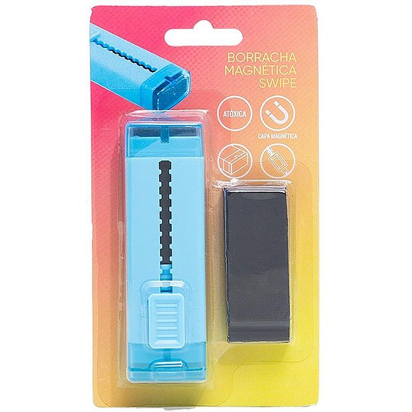 Borracha Colorida Swipe Preta com Capa e Refil