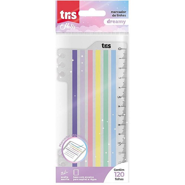 Bloco Marcador de Página Adesivo TRIS Dream Marcador de Linha 6X20F