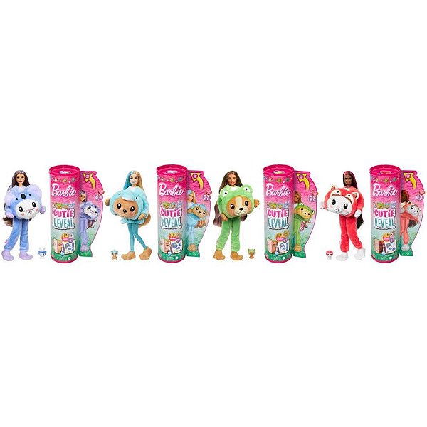 Boneca Barbie Cutie Reveal Disfarces Engraçados de Animais