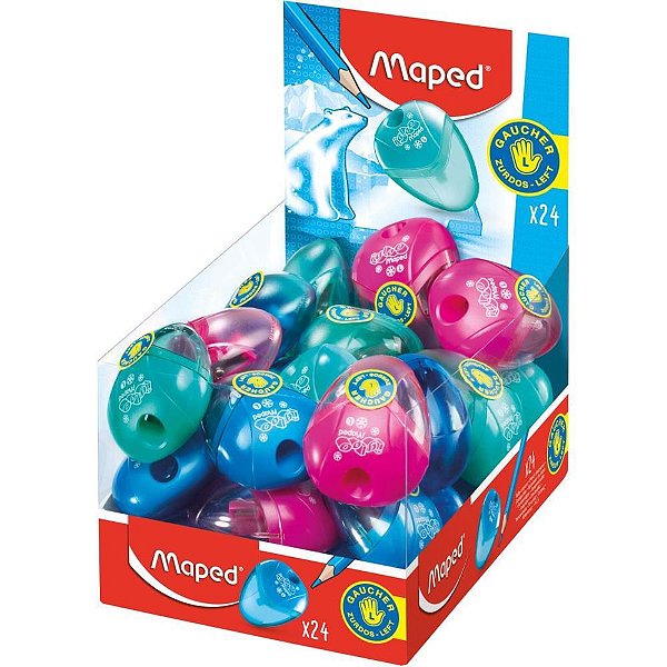 Apontador com Depósito I-GLOO para Canhoto - Sortido - Display com 24