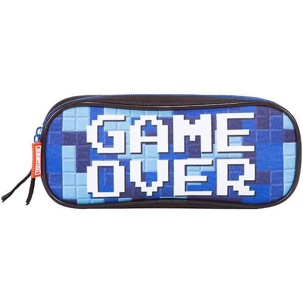 Estojo Tecido Game PLUS 2ZIP. Azul