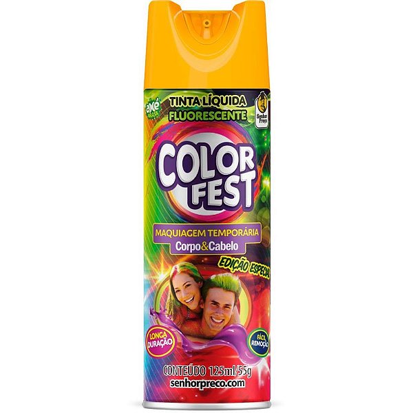 Pinta Cabelo 125ML Color FEST Amarelo Flúor Caixa com 24