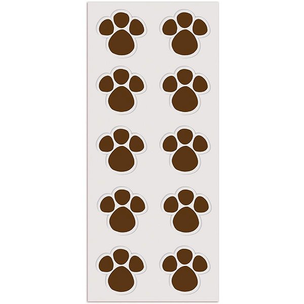 Adesivos Decorados Páscoa Patinhas Redondo  PCT com 30