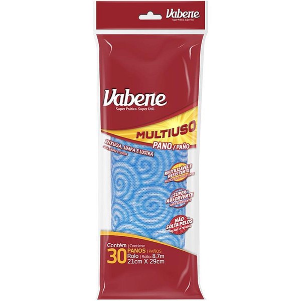 Pano Multiuso 21X29CM Azul com 30 Unidades