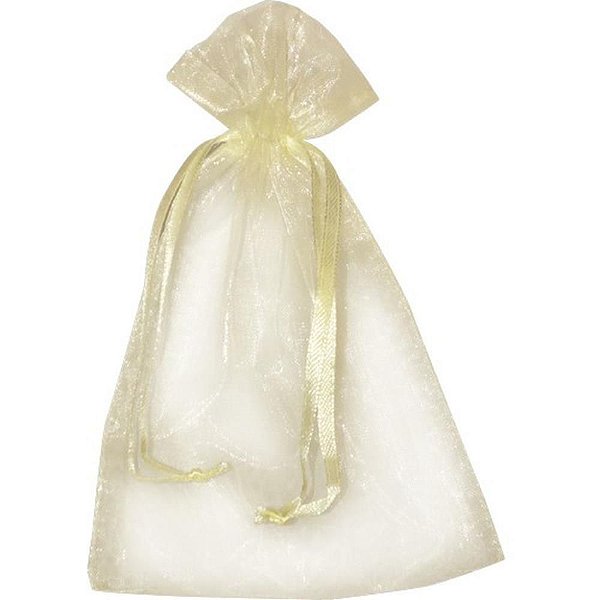 Saco de Organza Creme 10X15CM  PCT com 10