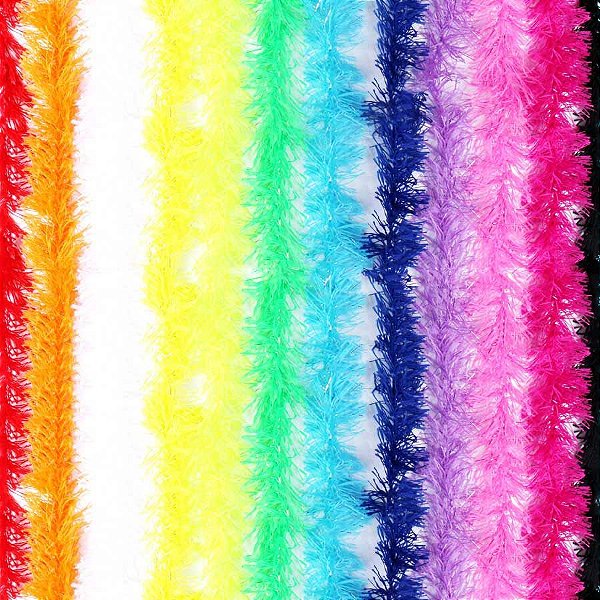 Kit 40 Marabus Sintético Colorido Com Fios Metalizado 75cm