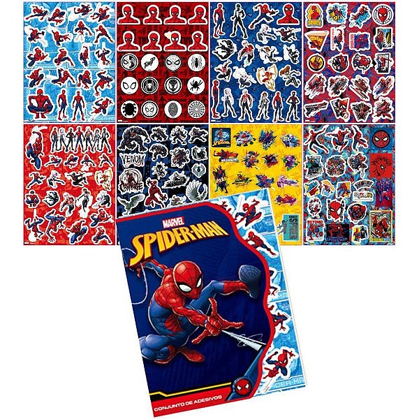 Adesivos Decorados SPIDER-MAN 8 Folhas - Modelo 770 Sortido