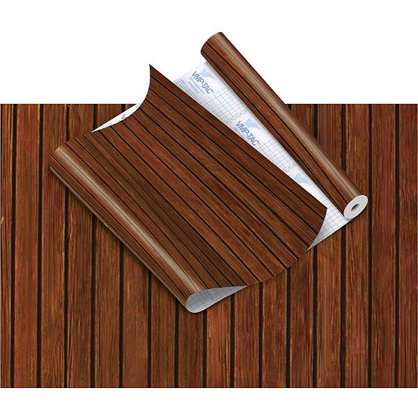 Papel de Parede Plástico Adesivo 45CM X 10M Madeira Ripado