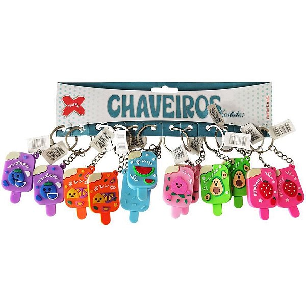 Chaveiro Picolé 5CM - Blister com 12 Unidades