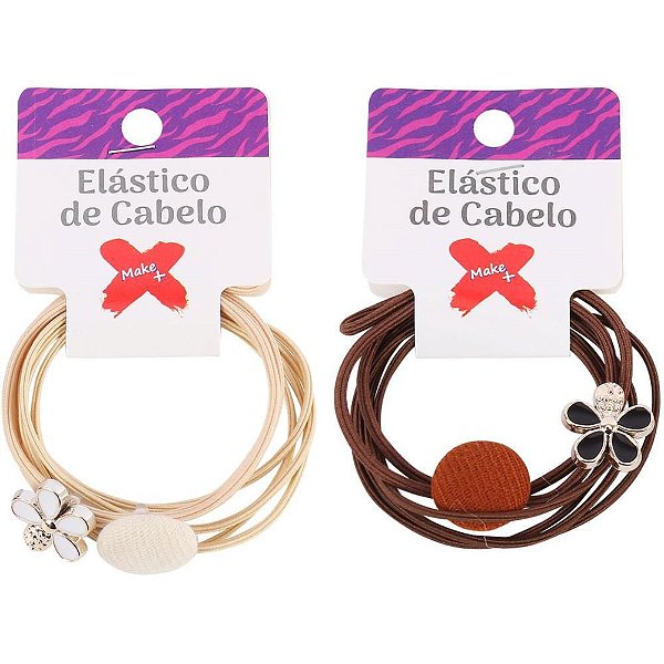 Acessório para Cabelo Elástico com FLOR Sortido - Pacote com 12