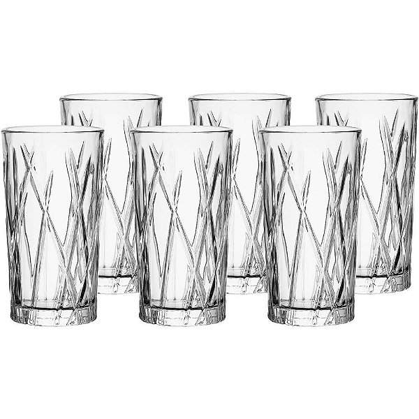 Copo de Vidro LONG DRINK Santorini 260ML Jogo com 6 Peças