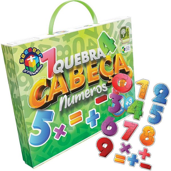 QUEBRA-CABEÇA Madeira Numeros e Operacoes 44 Peças