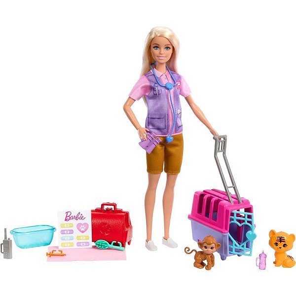 Barbie Profissões Resgate de Animais NA Selva