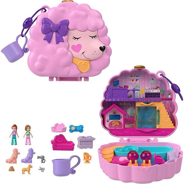 Polly Pocket Micro Conjunto SPA do Poodle com Acessórios Mágicos