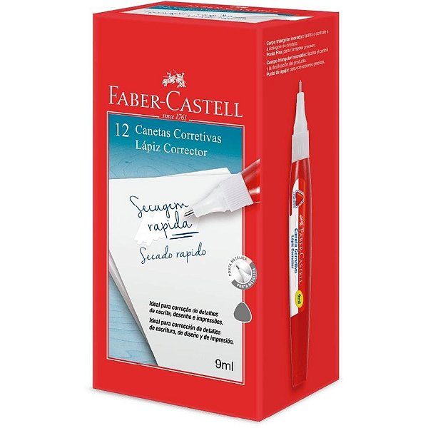 Caneta Corretiva 9ML Ponta Metálica Display com 12 Unidades