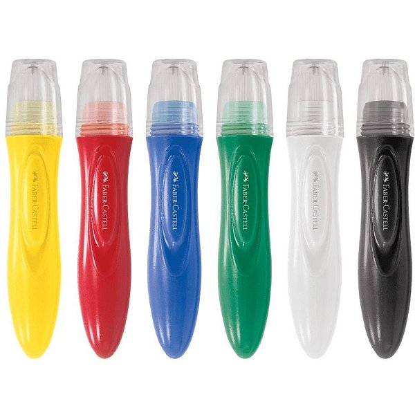 Tinta Guache Pincel 6 Cores 24ML Lavável Pacote com 12