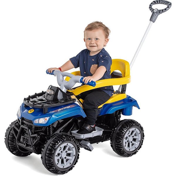 Veículo para Bebê CROSS UP Azul 2 em 1 com Som - Suporta ATÉ 30KG