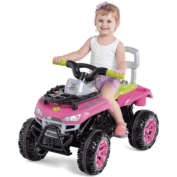 Veículo para Bebê CROSS UP Rosa 2 em 1 com Som - Suporta ATÉ 30KG