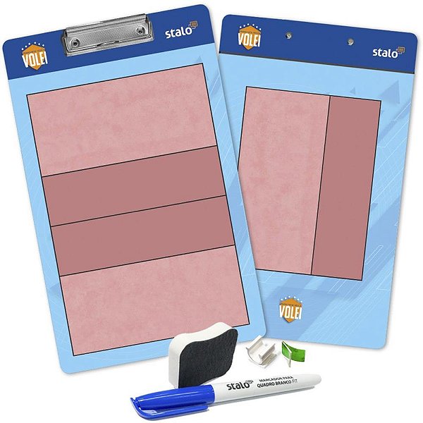 Prancheta Tática de Vôlei 37,5X23CM - Conjunto com 4 Unidades