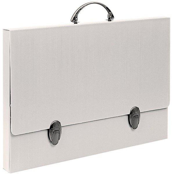 Pasta Maleta Novaonda com ALÇA A2 Cinza com Fecho 3,5CM