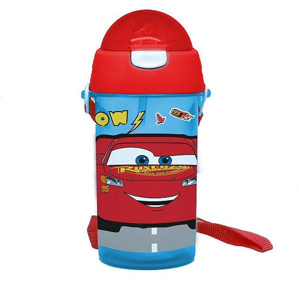 Garrafa Plástica CARS Retrátil 500ML - Bico de Silicone