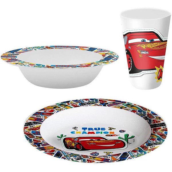 Kit Alimentação CARS - Prato + BOWL + Copo