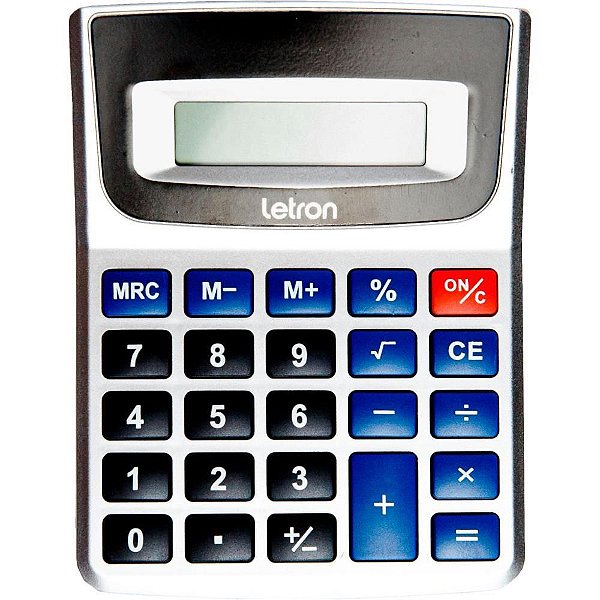 Calculadora de Mesa 12 Dígitos Prata Duo com Bateria