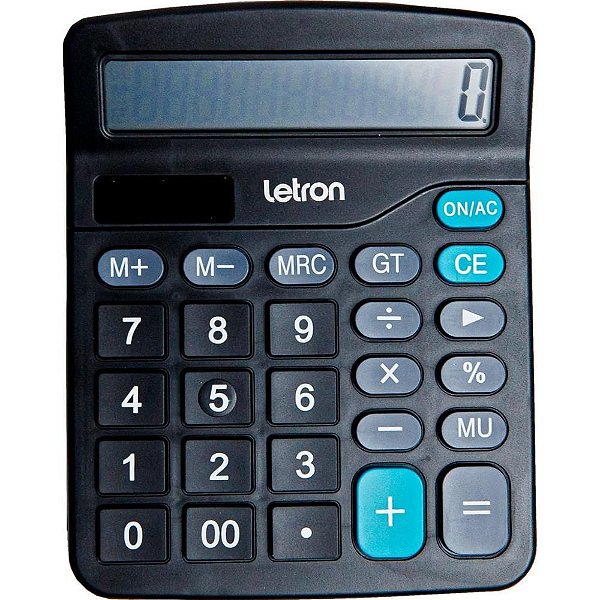 Calculadora de Mesa 12 Dígitos Preta Neo Solar