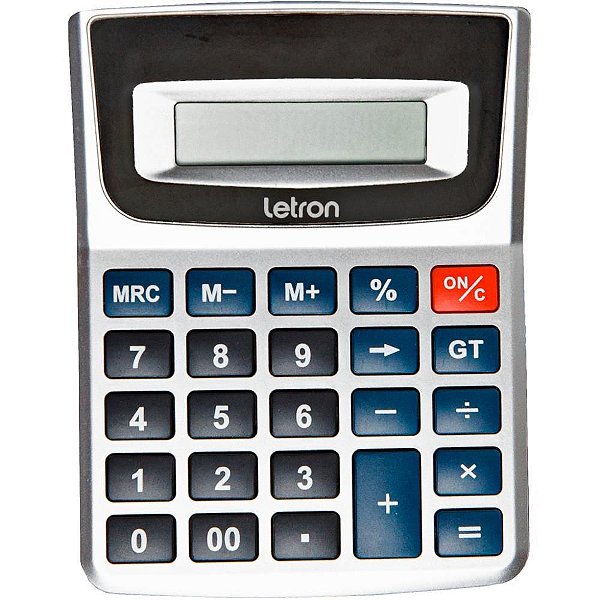 Calculadora de Mesa 8 Dígitos Prata Office com Bateria