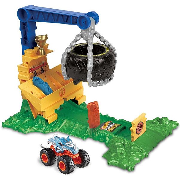 Hot Wheels Pista Monster TRUCK Arena Demolição Reta NA Selva