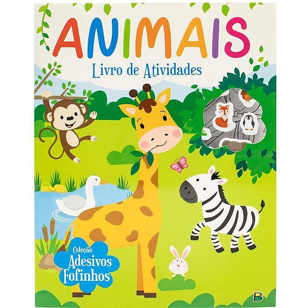 Livro com Adesivos Animais Fofinhos 21X28CM 24 Páginas