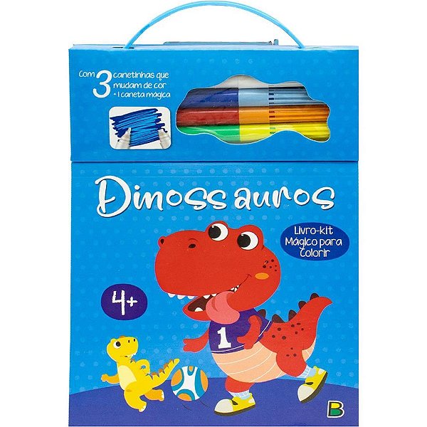 Livro Infantil Colorir Mágico Dinossauro com Caneta - 80 Páginas