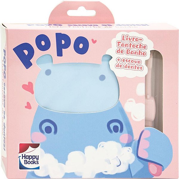 Livro para Banho Fantoche Popo Escova 13X13CM