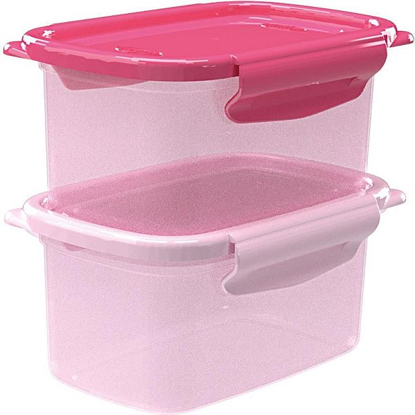 Conjunto de Potes Plásticos com Trava Degradê 460ML