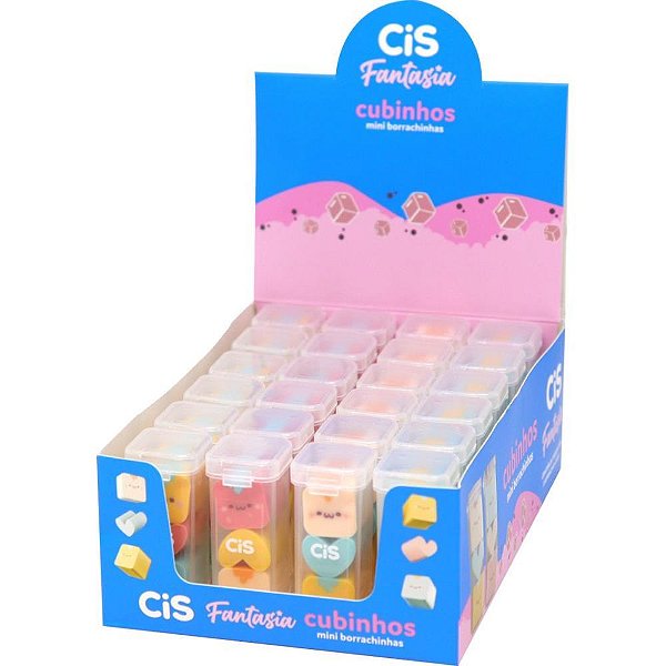 Borracha Decorada CIS Cubinhos 2 Modelos Tubo com 3 Unidades