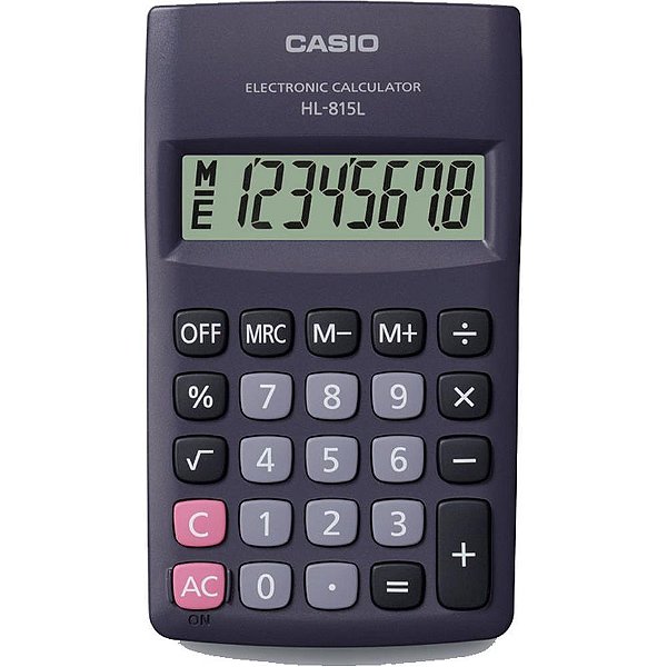 Calculadora de Bolso 8 Dígitos 4 Operações Preta