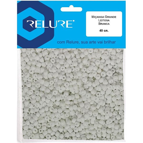 Miçanga Branca Leitosa 40G – Tamanho Grande
