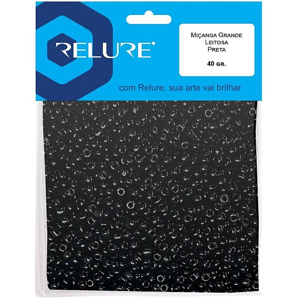 Miçanga Preta Leitosa 40G - Grande