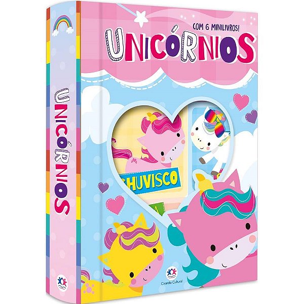 Livro Brinquedo Ilustrado BOX Unicórnios com 6 Mini Livros