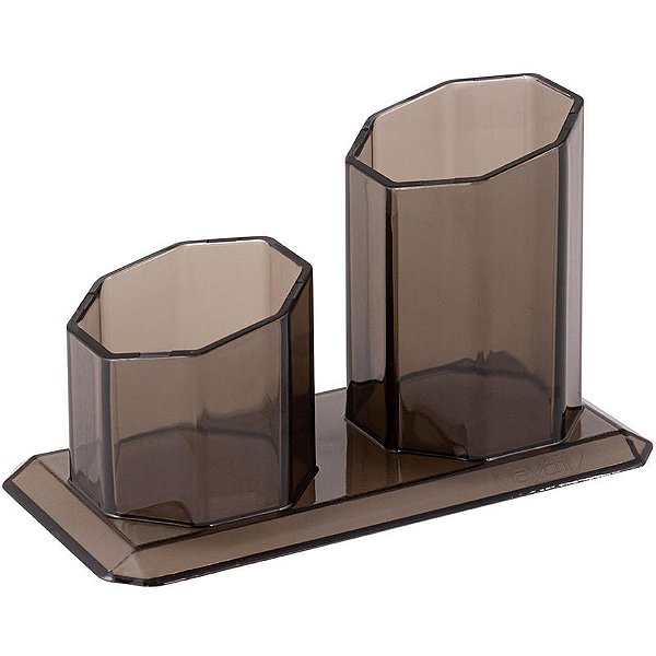 Acessório para Mesa Porta CANETA/CLIPS Fumê - Maxcril