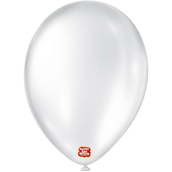 Balão Cintilante N.090 Branco - Pacote com 25 Unidades
